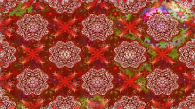 Şirin çiçek elementleri. Kırmızı ve kahverengi renkte çiçekler. Raster illüstrasyonu. Kusursuz..