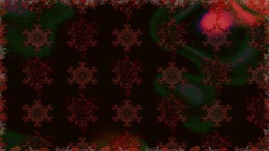 Kusursuz çiçek deseni. Raster illüstrasyonu. Asya tekstil tarzında. Raster illüstrasyonu. Siyah ve kahverengi renkte çiçekler.