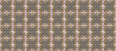 Gri, nötr ve kahverengi renklerde grafiksel, kusursuz desen. Kusursuz çiçek deseni. Duvar kâğıdı barok, İspanyol kumaşı. Kusursuz raster arkaplanı.