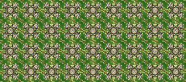 El yapımı dekoratif çerçeve, albüm kapağı, tebrik kartı, klasik Art deco tarzı. Raster soyut çiçek çelengi altın karalama fantezi yaprakları ve çiçek nötr, gri ve yeşil renkte.