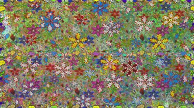 Yeşil ve nötr renklerde çiçekler. Kusursuz Renksiz Bahar Temalı Kusursuz Arkaplan. Düz Çiçek Elementleri Tasarımı. Sevimli çiçek raster deseni.