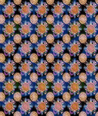 Raster illüstrasyonu. Küçük çiçekli şirin bir desen. Çiçek ve yapraklı çiçek deseni.