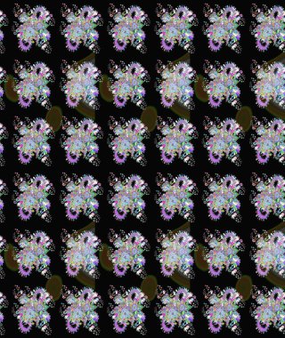 Raster - stok. Siyah ve nötr çiçekli kusursuz desen, suluboya çiçek deseni, şirin çiçek, duvar kağıdı, kart veya kumaş için fayanslı.