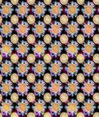 Siyah ve bej renkli çiçekler. Raster illüstrasyonu. Kusursuz çiçek deseni duvar kağıdı için kullanılabilir.