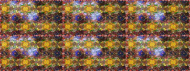 Modern çiçek arkaplanı. Halk tarzı. Moda baskıları için zarif bir şablon. Parlak renkli çiçekleri ve kahverengi ve sarı renkli yaprakları olan şaşırtıcı, pürüzsüz çiçek deseni..