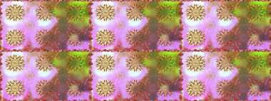 Raster illüstrasyonu. Güzel, parlak, pürüzsüz kumaş, tuval. Şablon, pürüzsüz, çiçekli kenar. Çiçek çelengi. Eski moda arka plan. Kıvırcık, parlak örgü.