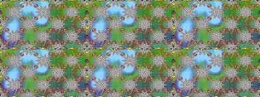 Raster illüstrasyonu. Güzel kumaş deseni. El çizimi. Çiçekler, dallar, otlar ve çiçekler.