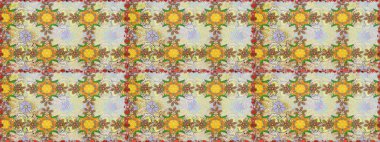 Küçük çiçekte güzel bir desen. Moda baskıları için zarif bir şablon. Kusursuz. Motley illüstrasyonu. Küçük renkli çiçekler. Çiçekli bahar çiçekleri.