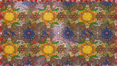 Küçük çiçekte güzel bir desen. Çiçekli yaz çiçekleri. Kusursuz. Moda baskıları için zarif bir şablon. Küçük renkli çiçekler. Motley illüstrasyonu.