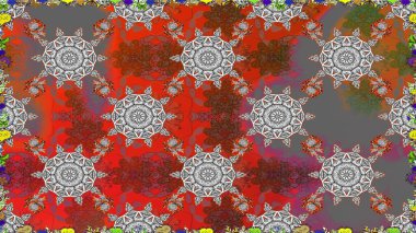 Raster Hip kumaş deseni. Kusursuz Vintage Çiçek Deseni.