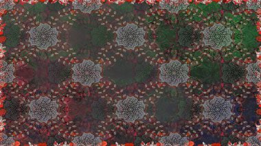 Renkli, pürüzsüz desen. Çiçek arkaplan. Çiçek duvar kâğıdı. Raster illüstrasyonu. Gri ve kahverengi renkli şirin tekstil.