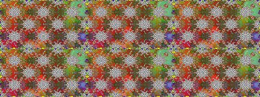 Raster illüstrasyonu. Kahverengi kıvırcık çiçekler kahverengi renklerde şekillenir. Klasik çiçek tasarım elementleri.