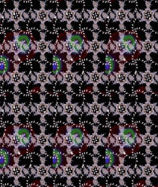 Renkli Yaz Temalı eskiz kalıbı. Raster Illustrasyon 'daki Çiçek Deseni' nin son moda çizimi. Düz Çiçek Elementleri Tasarımı. Siyah renkte çiçekler.