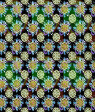 Güzel kumaş deseni. Raster illüstrasyonu. Renkli Bahar Temalı Kusursuz Arkaplan. Düz Çiçek Elementleri Tasarımı. Karalama çiçeği. Zentangle soyut çiçekleri.