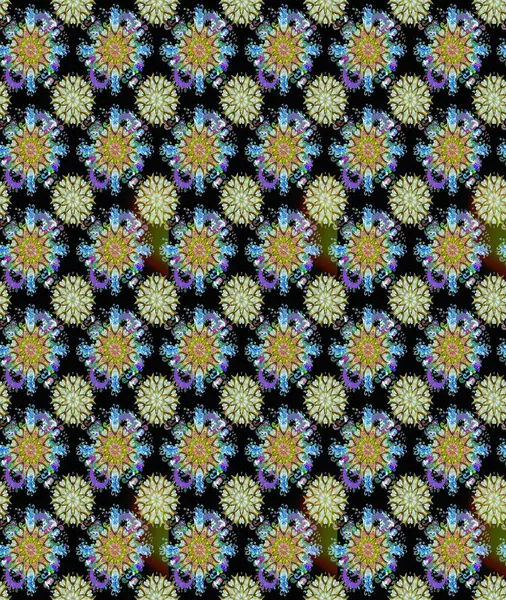 Küçük çiçekteki sevimli çiçek deseni. Güzel karalama çiçekleri olan kusursuz çiçek desenleri. Güzel kumaş deseni. Raster illüstrasyonu.