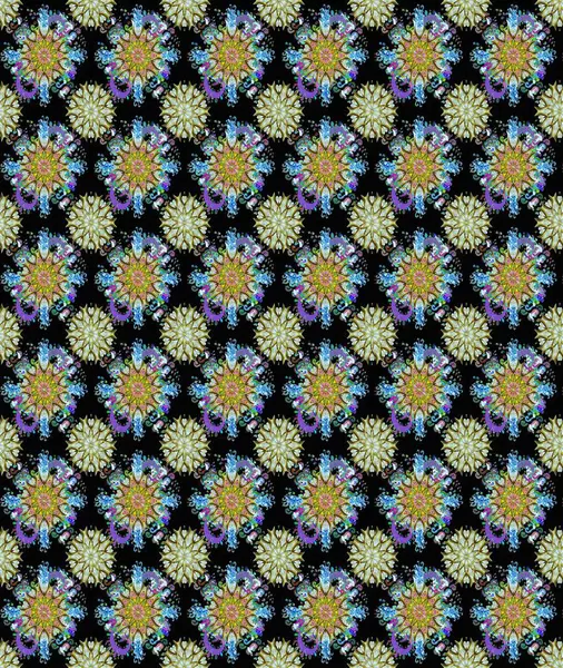 El çizimi çiçek unsurları olan soyut, dikişsiz raster deseni. Retro tekstil tasarım koleksiyonu. 1950-1960 motifleri. Siyah ve nötr, siyah ve nötr. Çiçekli ipek eşarp..