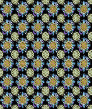 El çizimi çiçek unsurları olan soyut, dikişsiz raster deseni. Retro tekstil tasarım koleksiyonu. 1950-1960 motifleri. Siyah ve nötr, siyah ve nötr. Çiçekli ipek eşarp..