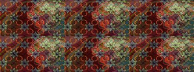 Modern çiçek arkaplanı. Halk tarzı. Parlak renkli çiçeklerle ve kahverengi ve yeşil renklerde yapraklarla şaşırtıcı, pürüzsüz çiçek deseni. Moda baskıları için zarif bir şablon.