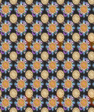 Gri ve bej renkli çiçekler. Raster illüstrasyonunda kusursuz çiçek deseni.