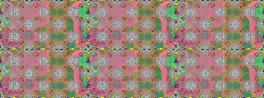 Kusursuz çiçek deseni. Raster illüstrasyonu. Raster illüstrasyonu. Gri renkli çiçekler. Asya tekstil tarzında.