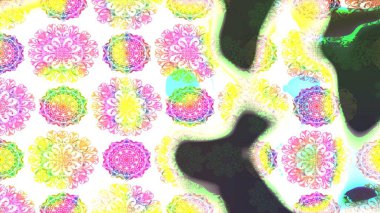 Renkli Bahar Teması eskiz kalıbı. Çiçek deseni. Raster güzel kumaş deseni çiziyor. Düz Çiçek Elementleri Tasarımı.