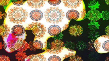 Raster resim. Çiçek desenli çiçek ve yaprakları ile. Sevimli küçük çiçek desenle.