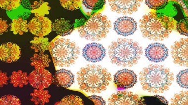 Küçük renkli çiçekler. Moda baskıları için zarif bir şablon. Küçük çiçekte güzel bir desen. Beyaz ve kahverengi çiçekli bahar çiçekleri. Motley illüstrasyonu.