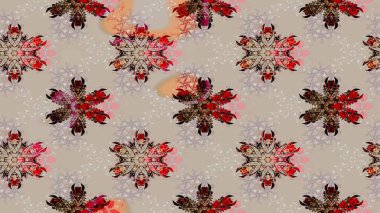 Çiçekler suluboya tarzında gri ve bej renklerde. Raster illüstrasyonunda çiçek deseni çizimi.