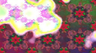 Renkli unsurlarla hareketli arka plan görüntüleri. Çiçekler. Eski model. Bayrak tarzı. Video kaydı. Şablon. Döngü. Kusursuz.. 