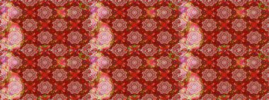 Raster illüstrasyonu. Kibarca, kırmızı renkte yaz çiçekleri. Raster çiçek desenli ve çiçekli..