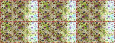Raster illüstrasyonunda kusursuz çiçek deseni. Tarafsız renklerde çiçekler. Düz Çiçek Elementleri Tasarımı. Renkli Bahar Teması Kusursuz Arkaplan.