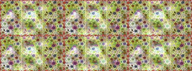 Küçük çiçekli basit, dikişsiz desen. Moda baskısı, albüm, ambalaj kağıdı ve duvar kağıdı için zarif dekoratif süslemeler. Raster illüstrasyonu. Tarafsız renklerde şirin çiçekler.