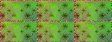 Kusursuz çiçek deseni duvar kâğıdı olarak kullanılabilir. Raster illüstrasyonu. Yeşil renkte çiçekler.