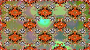 Güzel çiçek deseni. Düz Çiçek Elementleri Tasarımı. Yeşil ve nötr renklerde çiçekler. Renkli Bahar Teması Kusursuz Arkaplan.