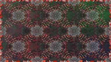 Çiçekli, suluboya desenli kusursuz çiçek deseni. Gri ve kahverengi renkli çiçekler. Renkli Bahar Temalı Kusursuz Arkaplan. Düz Çiçek Elementleri Tasarımı. Raster illüstrasyonu.