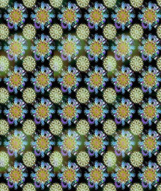 Raster illüstrasyonu. Güzel kumaş deseni. El çizimi. Çiçekler, dallar, otlar ve çiçekler.