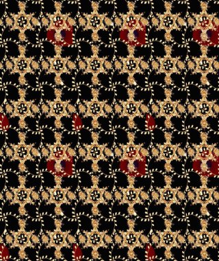 Paisley el çizimi elementler. Ev dekoru. Fantezi çiçekli kusursuz desen, doğal duvar kağıdı, çiçek desenli kıvrım çizimi..