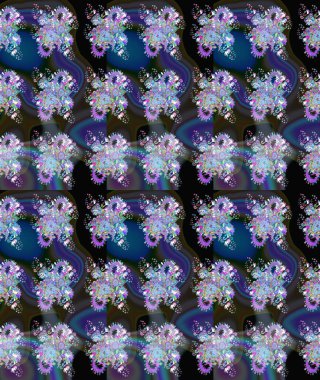 Kabile sanatı boho baskısı, klasik çiçek arkaplanı. Soyut etnik raster kusursuz desen. Arkaplan dokusu, duvar kağıdı, mavi ve gri renkli çiçek teması.