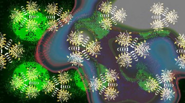 Raster deseni. Süslü kumaş deseni. Çiçekli çiçek deseni, suluboya..