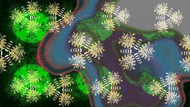 Raster deseni. Süslü kumaş deseni. Çiçekli çiçek deseni, suluboya..