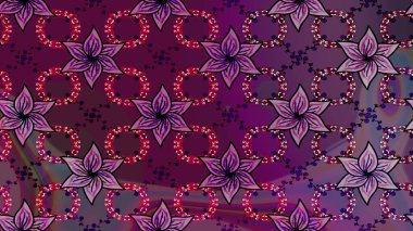 Çiçek duvar kâğıdı. Çiçek arkaplan. Renkli çizim kalıbı. Mor ve siyah renkli şirin tekstil. Raster illüstrasyonu.