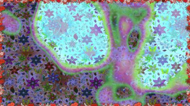 Mavi ve nötr renklerde çiçekler. Çiçekli karalama şeklinde Raster çiçek deseni. Nazikçe, güzel çiçek arkaplanı..