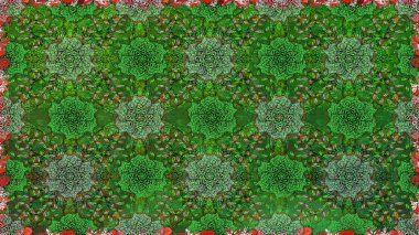 Çiçekle kusursuz desen. Yeşil ve nötr renklerde çiçekler. Renkli Bahar Temalı Kusursuz Arkaplan. Düz Çiçek Elementleri Tasarımı.