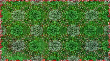 Raster suluboya çiçek deseni, narin çiçekler, yeşil ve nötr çiçekler, tebrik kartı şablonu. Raster Güzel kumaş deseni.