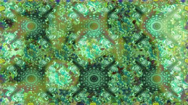 Kusursuz çiçek deseni duvar kâğıdı olarak kullanılabilir. Yeşil ve nötr renklerde çiçekler. Raster illüstrasyonu.