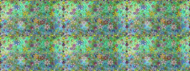 Raster deseni. Yumuşak, yeşil renkli yaz çiçekleri. Raster illüstrasyonu. Küçük çiçekte sevimli çiçek deseni var..