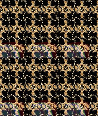 Raster illüstrasyonu. Siyah renkli çiçekler. Çizim çiçek deseni duvar kağıdı için kullanılabilir.