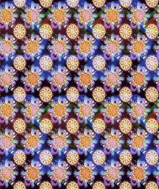 Tarafsız ve mavi renkte çiçekler. Düz Çiçek Elementleri Tasarımı. Renkli Bahar Temalı Kusursuz Arkaplan. Çiçekle kusursuz desen.