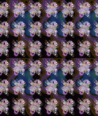 Çocuksu tasarım. El çizimi çiçekli, pürüzsüz bir desen. Siyah ve mavi arka planda. Tekstil, kumaş, ambalaj, hatıra defteri için güzel çiçek arkaplanı..