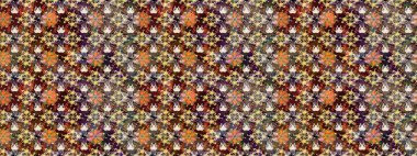 Kahverengi ve bej çiçekli eskiz deseni, suluboya çiçekli desen, şirin çiçek, duvar kağıdı, kart veya kumaş için fayanslı. Raster - stok.